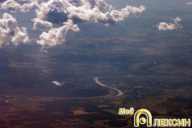 Вид на Алексин с самолета